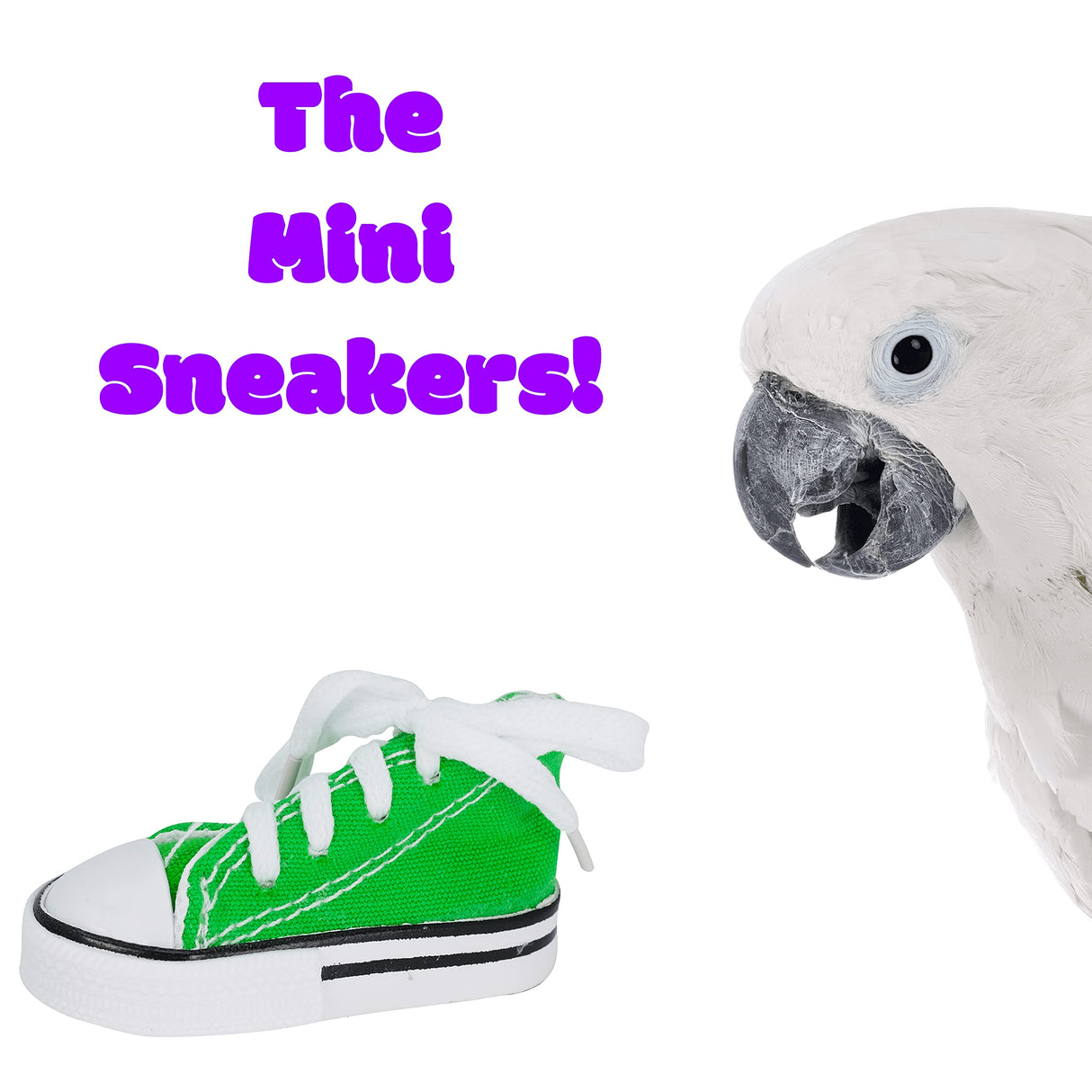 Bonka Bird Toys Pk12 Mini Sneakers 3" Long by 1.50" High by 1.25" Wide Parrot Foot Talon Cage Toy, Senegal, Ringneck, Pionus, and Similar