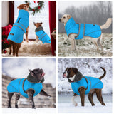 Dogcheer Dog Coat, Waterproof Dog Jacket Reflective Pet Winter Coat with Adjustable Hook & Loop, Christmas Puppy Fleece Jacket Warm Turtleneck Snowsuit for Small Medium Large Dogs - Sky Blue, L