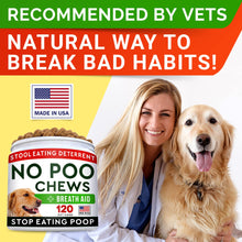 Load image into Gallery viewer, STRELLALAB No Poo Chews for Dogs - Coprophagia &amp; Stool Eating Deterrent with Probiotics, Digestive Enzymes &amp; Breath Aid Support - Stop Dog Poop Eating (120Ct, Poultry)

