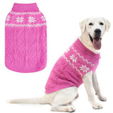 SCIROKKO Warm Winter Pink Dog Sweater - Female Cold Weather Pet Clothes for Small Medium Large Dogs Girl Indoor Outdoor, Soft Classic Knit Puppy Apparel Coat