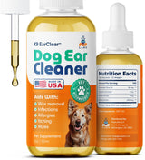 Pup Labs Ear Clear, Natural Dog Ear Cleaner and Infection Treatment for Dogs, Dog Drops for Itching, Irritation, & Wax Build-Up, 1 oz Bottle with Dropper