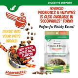 NaturVet Advanced Probiotics & Enzymes, PB6 Dog Soft Chews to Help Sensitive Stomachs and Digestive Issues, Hickory Smoked Bacon Flavored Pet Supplement for Dogs Over 6 Weeks, 70 Count Jar