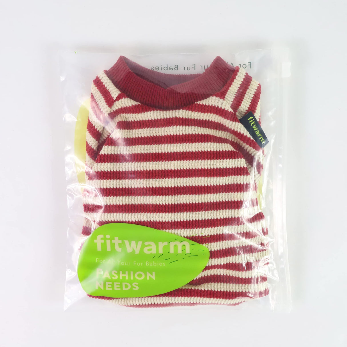 Fitwarm Red and White Striped Dog Pajamas, Waffle Dog Clothes for Small Dogs Girl Boy, Puppy Onesie with Feet, Pet Christmas Outfit, Small