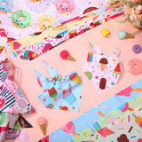 Huhumy 100 Pcs Dog Bandanas Bulk Hawaiian Dog Bandanas Summer 3 Sizes Washable Adjustable Scarf for Beach Small Medium Large Pet Supplies(Donut)