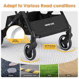 Beberoad Pets X2 Pet Stroller, Dog Cat Stroller for Small Pets, Equipped with Detachable & One-Click Folding Carrier, Waterproof Pad & Sunshade Canopy,Camel