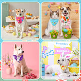Sanwuta 180 Pcs Easter Dog Bandanas Bulk Spring Dog Scarf Adjustable Puppy Bibs Holiday Pet Accessories Grooming Supplies Washable Pets Outfit Costume for Small to Large Pet