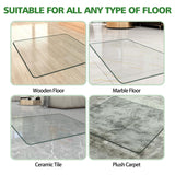 BesWin Glass Office Chair Mat, Tempered Glass Floor Mats for Carpet Floor, Heavy Duty Hard Glass Desk Chair Mat for Home or Office, Anti-Slip & Easy Glide - 29" x 47"