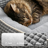 Veehoo Cute Dog Bed for Large Dogs, Orthopedic Egg-Crate Foam Dog Bed with Sides, Removable Washable Cover & Waterproof Lining, Comfortable Pet Couch Pet Sofa Grey, 36"