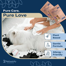 Load image into Gallery viewer, REFRESHIFY Dog Wipes for Paws and Butt - Plant Based Lavendar Scented (Pack of 400) - Pet Wipes for Dogs and Cats - Deodorizing Non Toxic Dog Wipes, +12 Additional Travel Wipes
