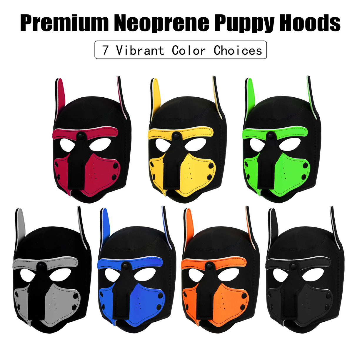 BDZBREN Pup Hood Dog Mask – Soft Neoprene Pup Play Hood with Removable Muzzle, Cosplay Puppy Mask Gear for Adults Costume Party