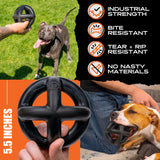 Monster K9 Indestructible Dog Ball – Lifetime Replacemnet - Durable Dog Toy for Aggressive Chewers - Safe, Non-Toxic Natural Rubber - Chew, Tug & Fetch - Tough, Heavy Duty - 5.5” (2X Tennis Ball Size)
