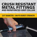 BIONIC STEEL 75 FT Garden Hose with Nozzle, 304 Stainless Steel Metal Water Hose 75Ft 500 PSI