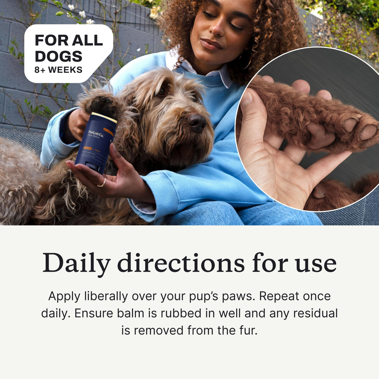 PetLab Co. Paw Balm for Dogs - Moisturizes and Supports Dry Paws - Easy to Use Paw Soother for Dogs of All Ages - Dog Paw Wax