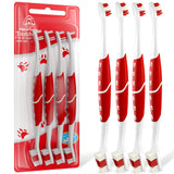 Pet Toothbrush for Dogs, Cats with Soft Bristles - Easy Teeth Cleaning & Dental Care, Non Slip Dual Head Dog Toothbrush for Medium & Large Pets, Toothpaste Not Included, Pack of 4