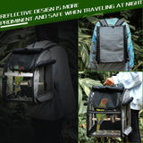 SUERTREE Bird Carrier Bag with Indestructible Stainless Steel Mesh, Bird Travel Cage with Stand, Easy to Clean Backpack for Parrot, Portable Bird Travel Bag, Grey