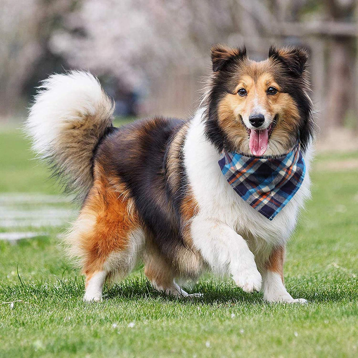 VIPITH 8 Pack Large Dog Bandanas, Reversible Plaid Dog Bandanas Boy Girl Painting Bibs Scarf Kerchief, Washable and Adjustable Spring Summer Fall Bandana for Dogs Cats Pets (XX-Large(80cm))