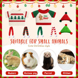 Sunnymove 24 Pcs Christmas Guinea Pig Clothes Includes 8 Guinea Pig Stuff Warm Sweaters, 8 Hand-Knitted Mini Hats, and 8 Cute Little Scarves for Hamster Bunny Small Animal Warm Costume