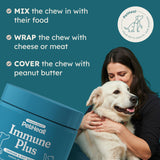 PetHeal Immune Plus Chews for Dogs - Vet-Reviewed - Supports Immunity, Energy & Liver Health with Turkey Tail, Reishi & Milk Thistle | Reduces Lumps & Promotes Shiny Coat | 30 Pork-Flavored Soft Chews