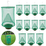 Ranch Fly Traps Outdoor Hanging Stable Fly Trap Reusable Fly Killer Cage Fly Catcher Bag with Bait Tray,Fly Repellent for Outdoor and Indoor Hanging Farms,Stable,Garden,Orchard,Park (12 Pack)