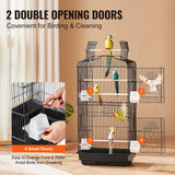 VEVOR 41-inch Open Top Large Parrot Bird Cage, Hanging Bird Cage for Parakeets Finches Canaries Lovebirds Cockatiels Budgies Small Quaker Conures Travel Pet Flight Birdcage with Swing and Perch