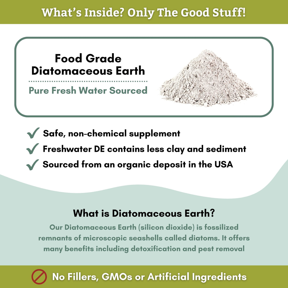 Wholistic Pet Organics Diatomaceous Earth - Food Grade for Dogs & Cats - 13 Oz - Multi Use Powder - Pet Safe Non-Chemical Freshwater Sourced Silica Supports Overall Health - Made in USA - 105 Scoops