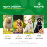 NaturVet Advanced Probiotics & Enzymes, PB6 Dog Soft Chews to Help Sensitive Stomachs and Digestive Issues, Hickory Smoked Bacon Flavored Pet Supplement for Dogs Over 6 Weeks, 70 Count Jar