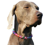 Adjustable Dog Necklace with Elegant Sparkling Colorful Crystal Pearl Beads,Perfect for Parties,Birthdays,Soft and Comfortable, Handmade (18 inches - 20 inches)