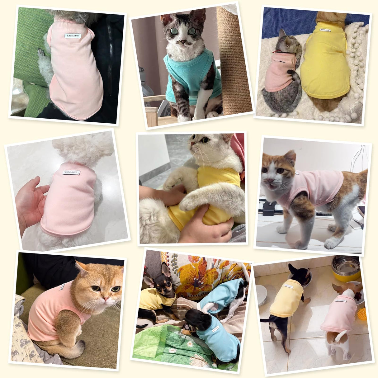 4Pcs Dog Shirt Dog Summer Clothes Sleeveless Doggy T-Shirt Colorful Puppy Tank Tops Breathable Vest Tshirts for Small Medium Dogs Cat Clothing (4pcs(Yellow+White+Blue+Pink), M(5.5-8.8lb))