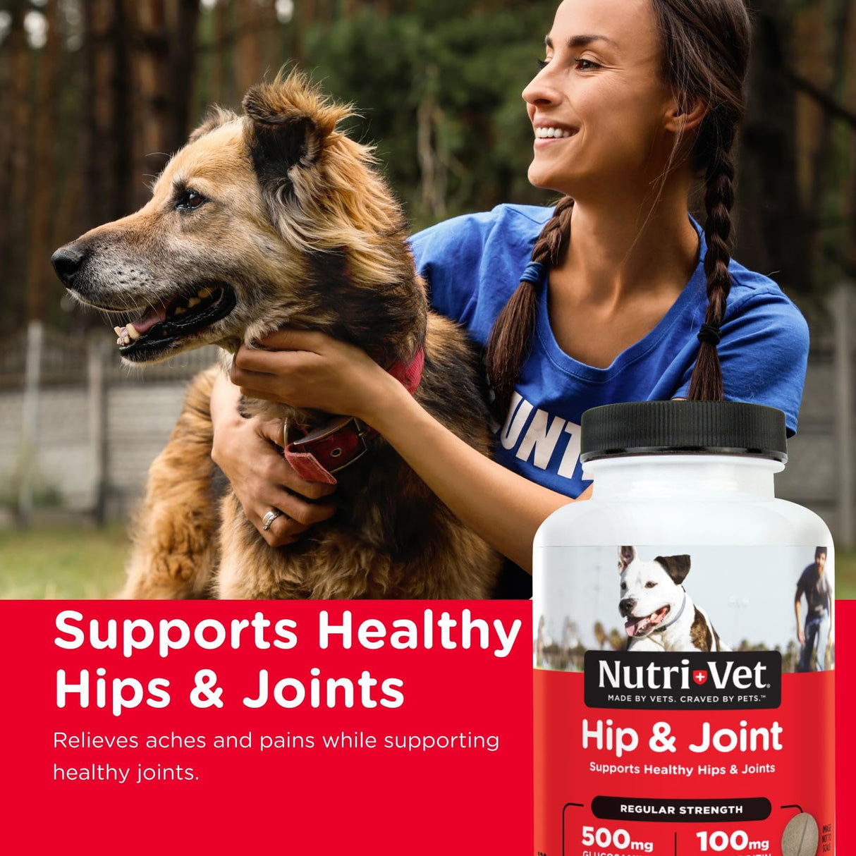 Nutri-Vet Hip & Joint Regular Strength Chewable Dog Supplements, Formulated with Glucosamine Chondroitin, Pet Supplies, Joint Supplement for Dogs, Pet Care, Puppy Essentials, 120 Count