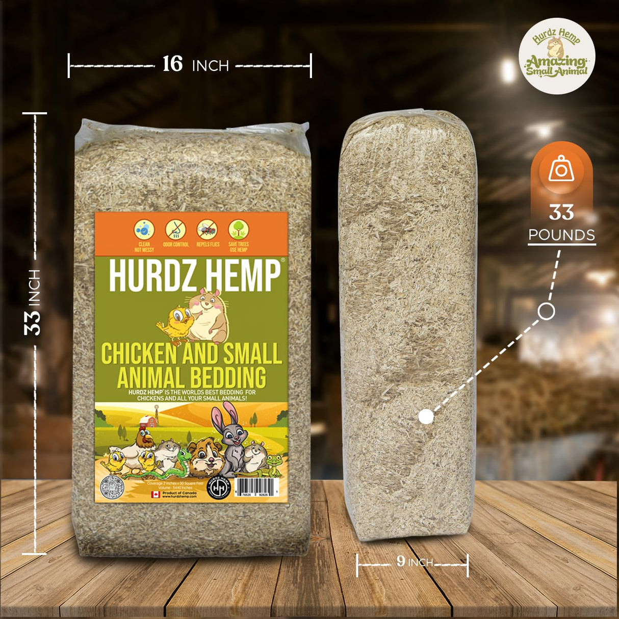 Hemp Bedding for Chickens - Made from 100% Natural Hemp - Superior Absorption & Odor Control- Eco-Friendly Hemp Bedding for Chickens - Easy Maintenance Hemp Bedding for Small Animals