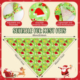 Chunful 120 Pcs Christmas Bandanas for Dogs Xmas Bandanas Bulk with Santa Snowflake Candy Cane Patterns Soft Bibs Adjustable Triangle Doggie Scarf for Small Medium Large Pet 25.6 x 17.7 x 17.7 Inch