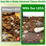 Halatool Reptile Substrate 8QT Leca Clay Pebbles for Reptiles Organic Hydroballs Bioactive Drainage Layer Terrarium Bedding for Leopard Gecko Tortoise Frog Lizard Ball Python