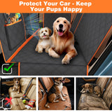 PetJoy Dog Car Seat Cover with Hammock Design – 600D Heavy Duty Waterproof & Scratch-Resistant Rear Seat Protector for Dogs, Non-Slip Back Seat Covers for Cars, Trucks, SUVs