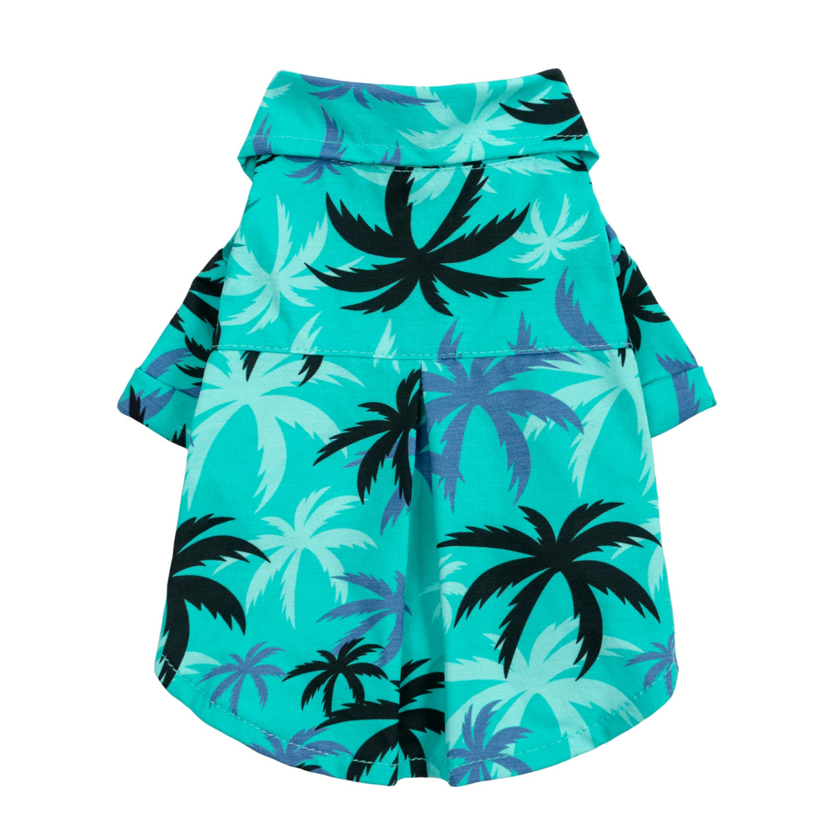 Fitwarm Hawaiian Coconut Palm Dog Shirt, Tropical Summer Clothes for Small Dogs Boy, Pet Collared Outfit, Light Sea Green, Black, XS