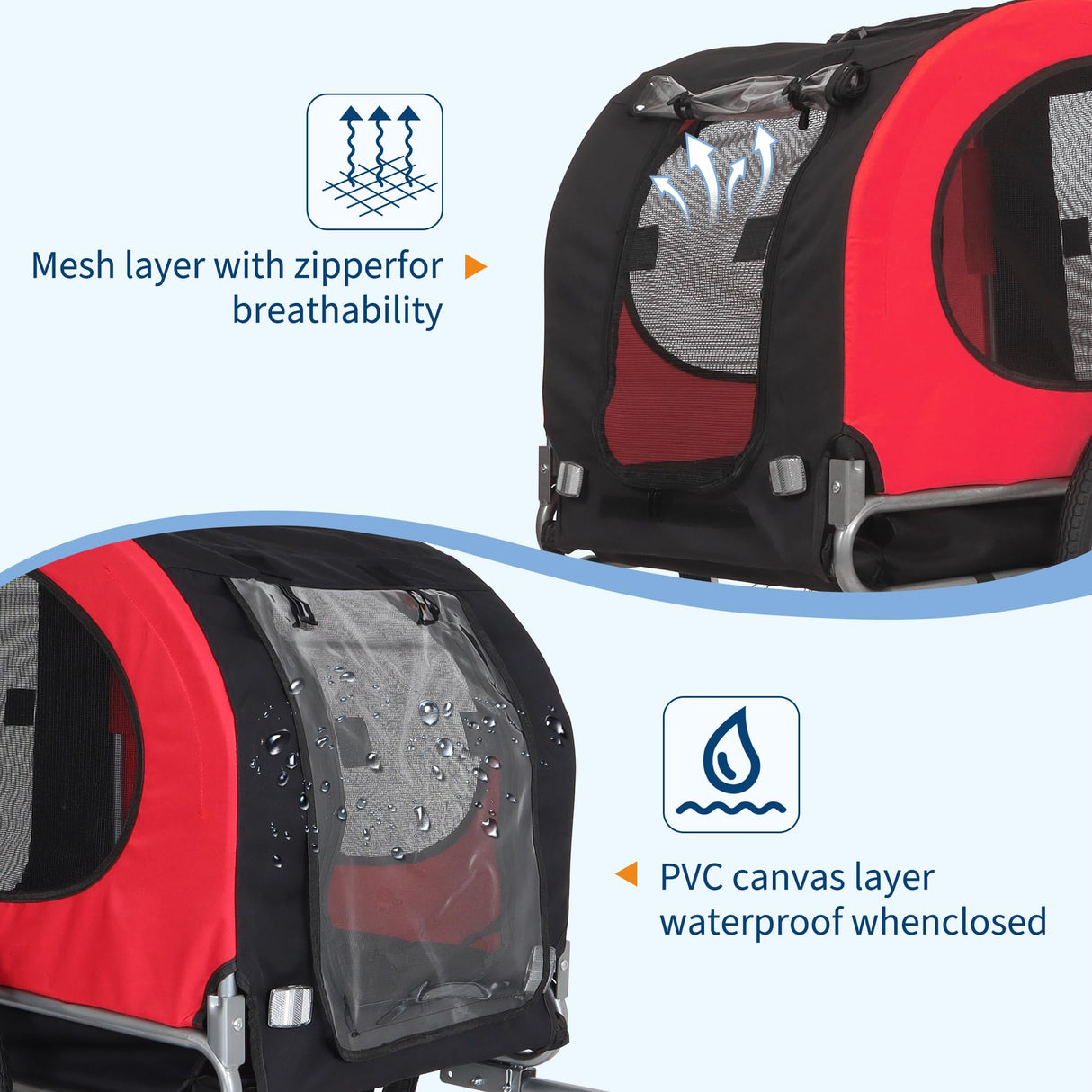 Bicycle Dog Carrier - 88Lbs Capacity Pet Bike Trailer with 19" Air Tires,Foldable Dog Trailer for Bike | with 600d Durable Waterproof Oxford Cloth | Universal Coupler | for Medium/Large Pets