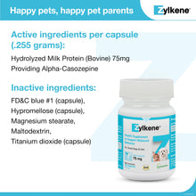 Load image into Gallery viewer, Vetoquinol Zylkene Calming Support Supplement for Small Dogs and Cats, Helps Promote Relaxation and Reduce External Stress Factors, Daily Behavioral Support and Anxiety Relief for Dogs and Cats, 75mg
