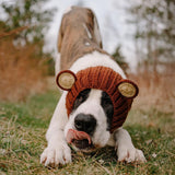 Zoo Snoods Grizzly Bear Costume - Warm Knit Dog Snood Wrap for Pets, Neck Ear Cover Protection, Halloween Winter (Small)