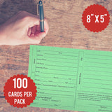 100 Green Dog Grooming Client Cards 5X8 Inch Client Profile Cards Dog Grooming Salon Must Haves for Pet Kennel Records, Groomer Customer Information Cards, Professional Pet Grooming Supplies