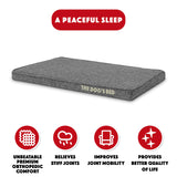 The Dog’s Bed Orthopedic Memory Foam Dog Bed Mattress, Linen Fabric, Grey Linen, Small, 2-Inch
