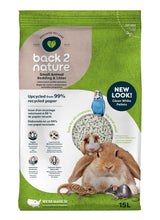 Back 2 Nature® Small Animal Bedding & Litter – Upcycled from 99% Recycled Paper | Highly Absorbent & Long Lasting Odor Control | Natural and Nontoxic | Low Dust | Easy-to-Maintain | 15L Bag