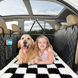 CarChic Backseat Extender Pet Bed Mat, Deluxe Dog Bed for Car Back Seat, Non-Slip Dog Mat for Truck Back Seat Cover with Hard Bottom, Plaid Backseat Dogs Bed for Car Trucks SUVs (57.8" * 26.7" inch)
