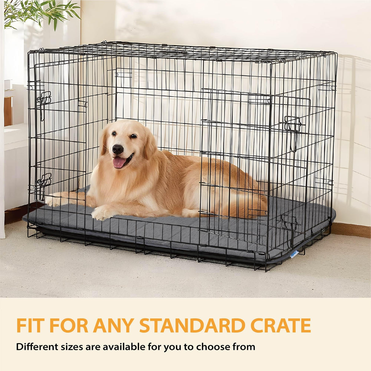 ZAKAPAWS Dog Crate Pad for Large Dog - 35x23 Memory Foam Dog Bed, Washable & Anti-Slip Dog Bed Mat, Ultra Soft Kennel Pad for Dogs Cozy Sleeping Mat, Grey