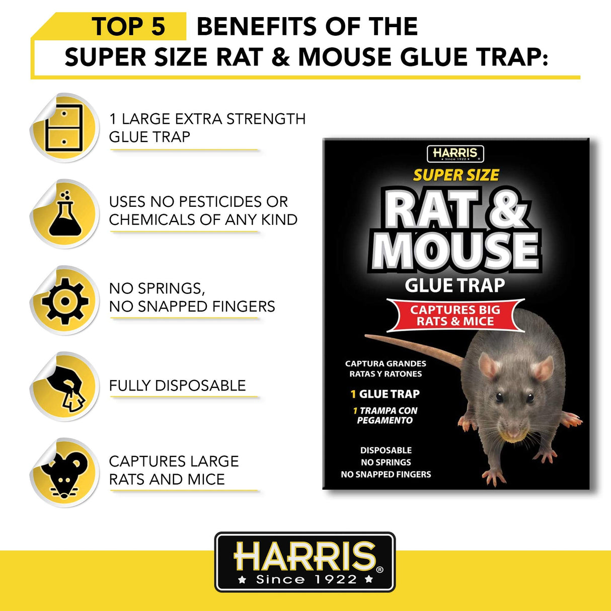 Harris Toughest Rat Glue Trap (2/Pack)