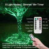 suddus Green Christmas Lights Battery Operatd, 66ft 200LED St Patricks Day Decorations Lights Indoor, Fairy Twinkle Lights with Remote for Halloween, Bedroom, Patio, Backyard, Outdoor Decorations