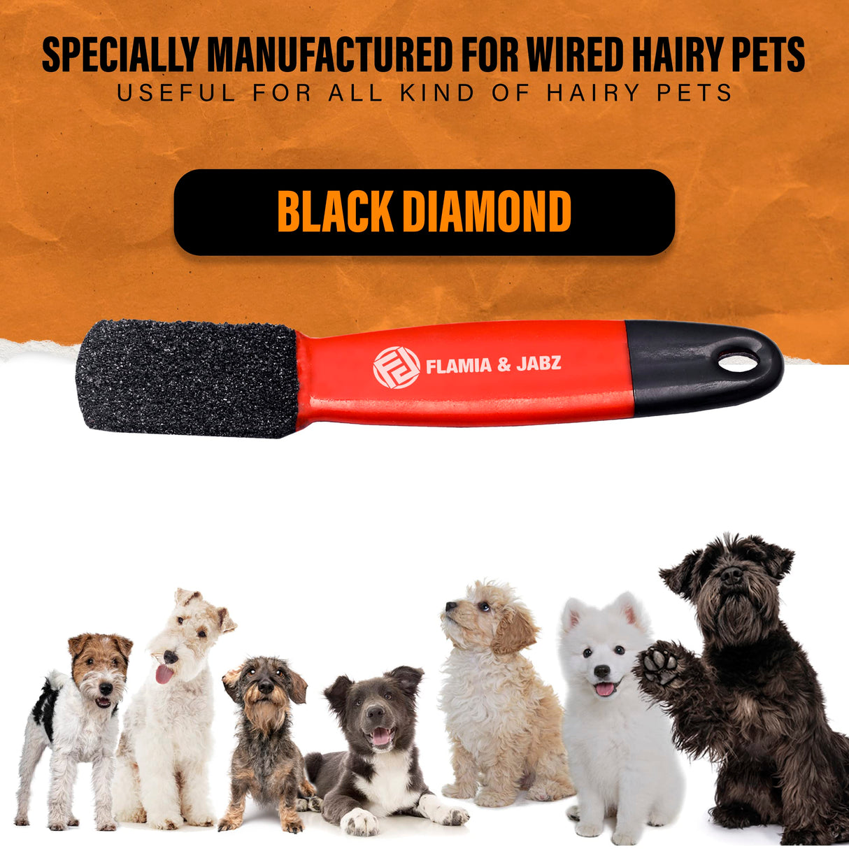 Stripping Metal Stone Diamond Edged for Dogs, Cats & Pets with Plastic Grip (Coarse)