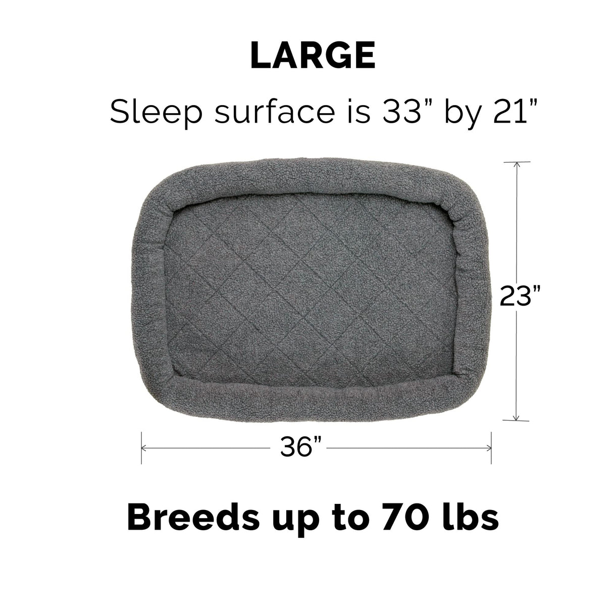 Furhaven Dog Bed for Large/Medium Dogs, 100% Washable, Sized to Fit Crates - Sherpa Fleece Bolster Crate Pad - Gray, Large