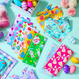 SilTriangle 100 Pcs Easter Dog Bandanas Bulk Colorful Easter Egg Bunny Carrot Dog Scarf Puppy Bibs Spring Cat Kerchief Holiday Bandanas for Small to Medium Pet