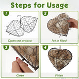 Menkxi 2 Pcs Nesting Material Bird, 9 x 7 Inch Hummingbird Nest House Bird House for Outside, Gift Design for Animal Lovers, Winter Fowl Gifts in Indoor Patio Garden (Heart Shaped)