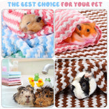 Moukeren 20Pcs Guinea Pig Fleece Bedding Blankets Bulk Washable Small Animal Fleece Cage Liners Pet Wash Cloth Sleeping Mat Cover for Hamster Chinchilla Rabbit Hedgehog(Multicolor, 12 x 12 Inch)