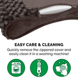 Furhaven Cooling Gel Dog Bed for Medium/Small Dogs w/ Removable Washable Cover, For Dogs Up to 23 lbs - Ultra Plush Faux Fur & Suede Luxe Lounger Contour Mattress - Chocolate, Medium